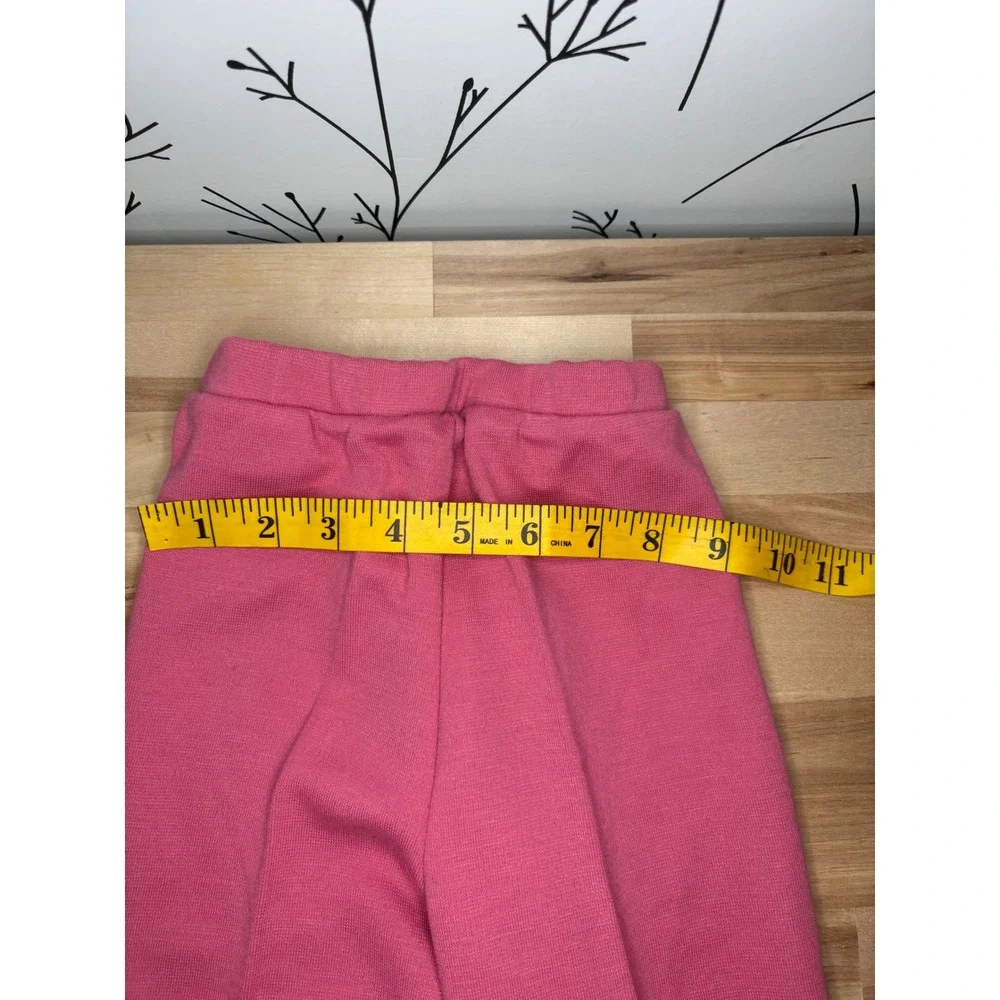 Vintage Aileen Toddler Pink Heart Fair Isle Knit Sweater & Wide Leg Pants Set 4T